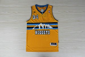 Maillot De Basket Denver Nuggets Melvin.Ely 34 The Snow Capped Mountains Tissus Sportif Fans Edition Jaune